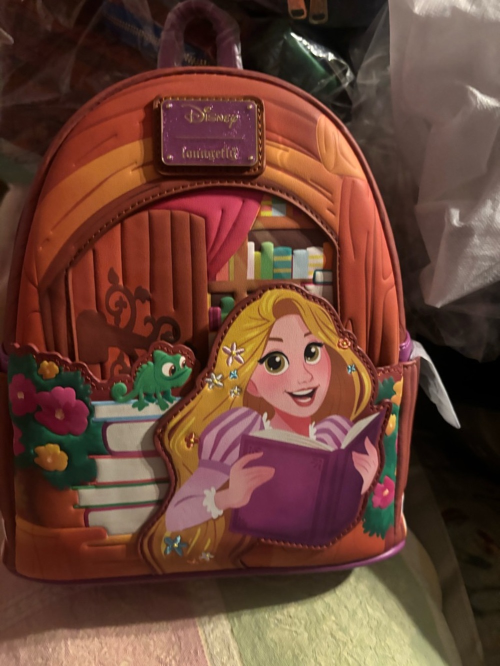 Loungefly Disney Tangled Rapunzel Orange Purple Backpack